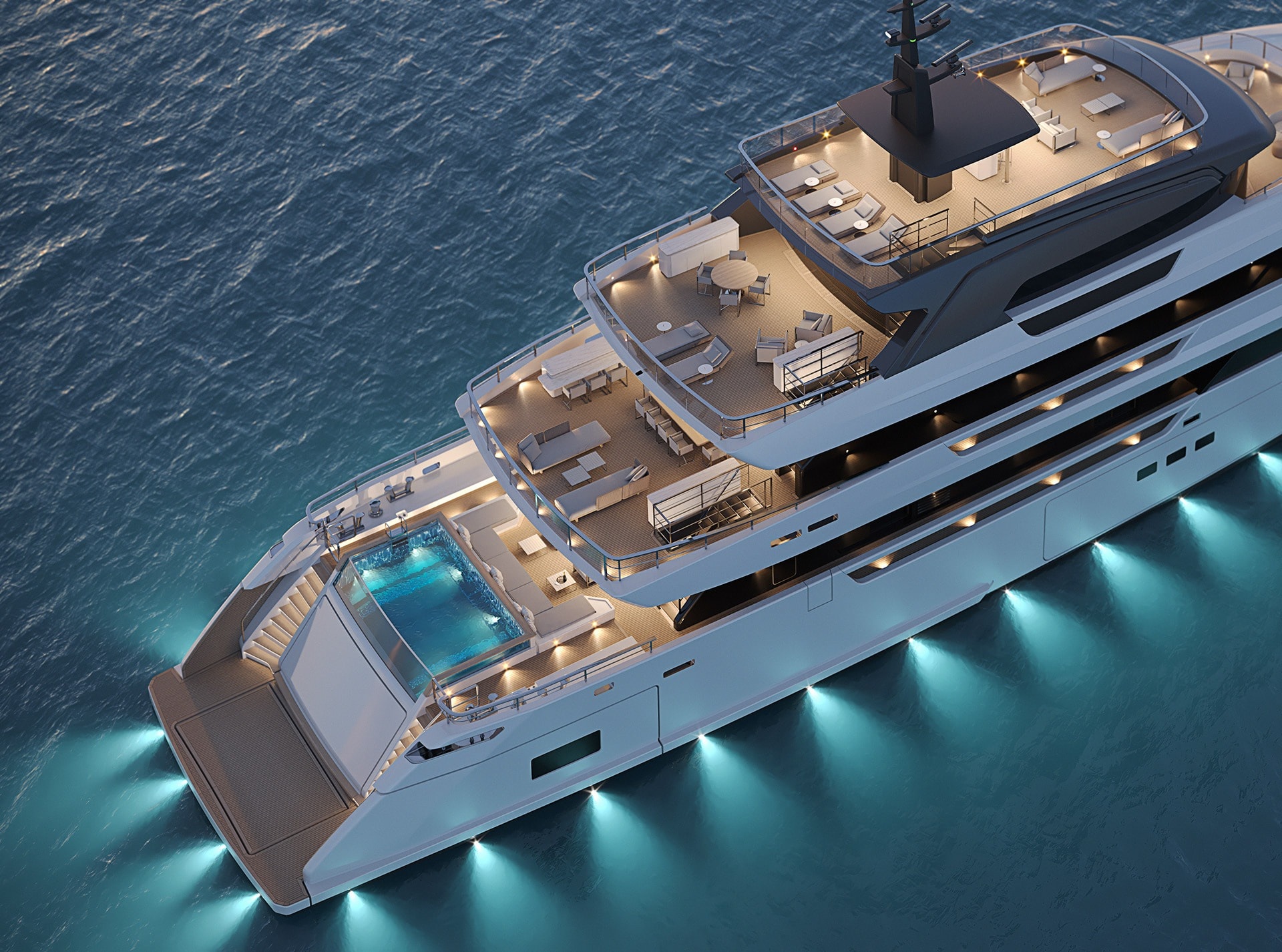 Sanlorenzo yacht at sea